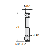 M8埋入式全金屬接近開關（插件式）